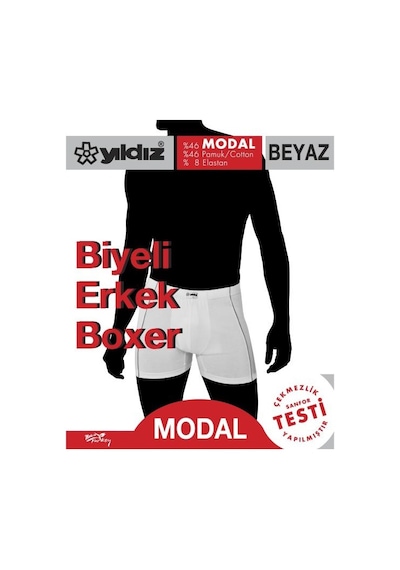 3'Lü Yıldız 105-106-107-108 Erkek Modal Biyeli Boxer