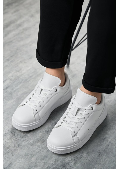 Günlük Beyaz Erkek Sneaker Spor Ayakkabı Hafif Rahat Model-205 Beyaz