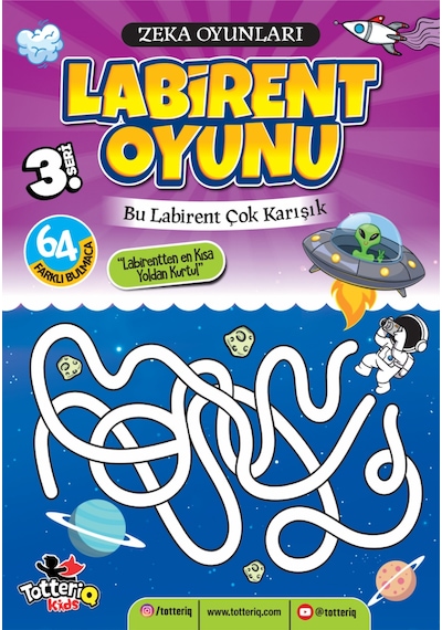 Labirent Oyunu 3. Seviye 64 Görevlik Zor Zeka Ve Dikkat Geliştirme Seti