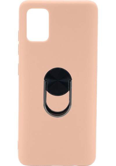 Nettech Samsung Galaxy A41 Uyumlu Leather Ring Nano Arka Koruma Kılıf - Lacivert Lacivert