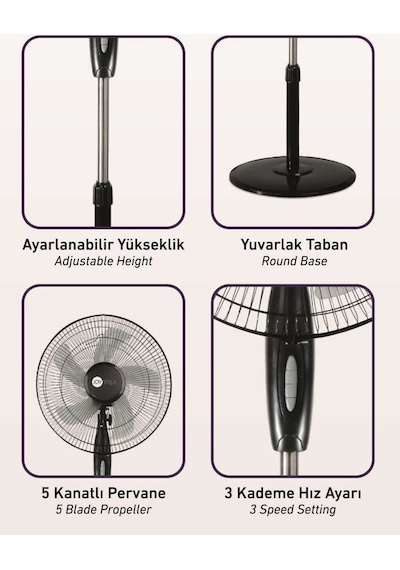 Joysidea 16'' 40 W Ayaklı Vantilatör