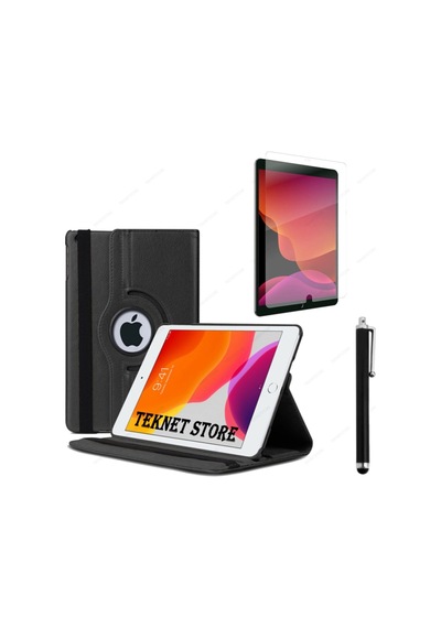 Apple  Uyumlu iPad 10.2 Inç 9.nesil 360 Dönebilen Tablet Kılıfı + Ekran Koruyucu + Dokunmatik Kalem