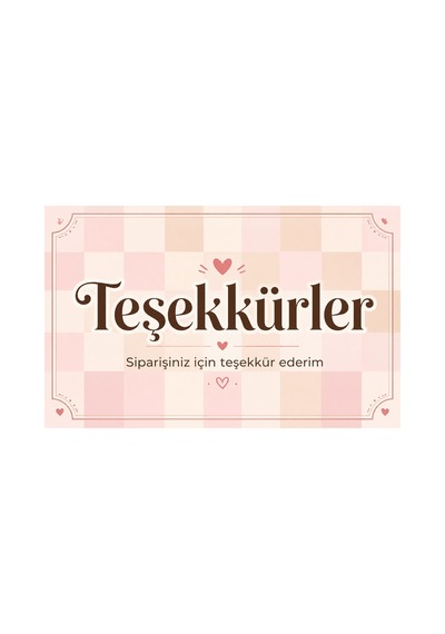 100 Adet Teşekkür Kartı 8x5 Cm Sipariş Notu, Paket İçi Müşteri Teşekkür Kartı - Ekru - 024