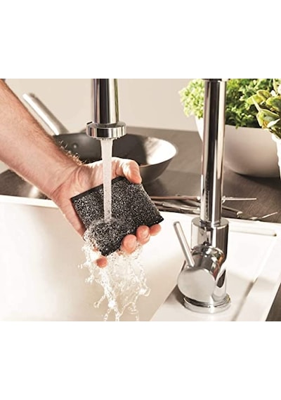 Vileda Glitzi Power Pad Inox, Ekstra Kaliteli, Pas Tutmaz, Zorlu Lekeleri Söker, 2'li Paket Açık Indigo