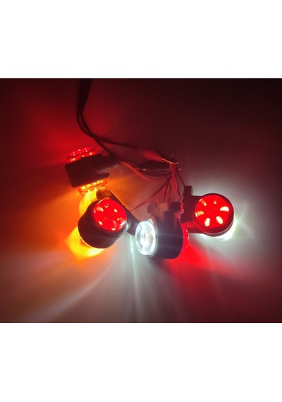10 Adet Mini 12 Ledli Takoz Lamba 12-24 Volt Kırmızı Beyaz