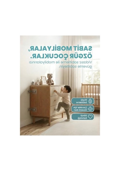 Vidasız Mobilya Sabitleyici, 8 Li Avantaj Set İle Devrilme Önleyici 6395751