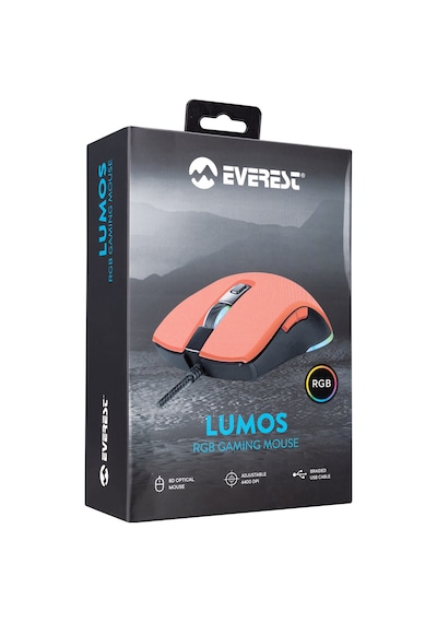 Everest SGM-L1 Lumos 6400 DPI RGB Ledli Makrolu Optik Oyuncu Mouse