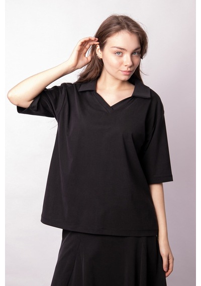 Kadın Yumşak Dokulu Esnek Kumaş V Yaka Yakalı Düşük Omuzlu Dirsek Boy Kollu Oversize Bluz-siyah Siyah Kadın Yumşak Dokulu Esnek Kumaş V Yaka Yakalı Düşük Omuzlu Dirsek Boy Kollu Oversize Bluz-siyah Siyah