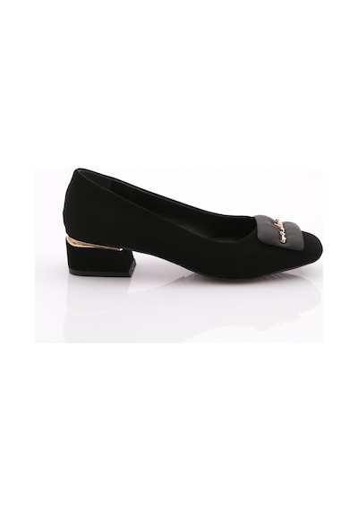 Dgn 4886 Kadin Kare Tokali Topuklu Ayakkabi 4886-1423-R1700 Siyah Velvet Dgn 4886 Kadin Kare Tokali Topuklu Ayakkabi 4886-1423-R1700 Siyah Velvet