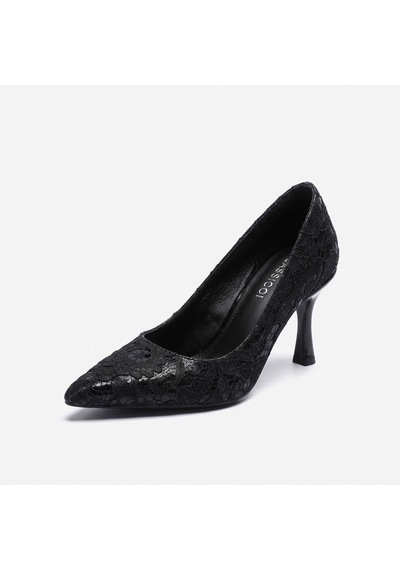 Kuum London K70-4777 Siyah Ökçeli 7 Cm Kadın Abiye Ayakkabı