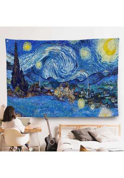 Vincent Van Gogh - Yıldızlı Geceler Duvar Örtüsü-7151
