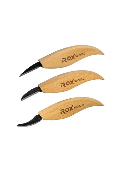 Rox Wood 0376 Ahşap Yontma Ve Oyma Bıçağı 3'lü Set