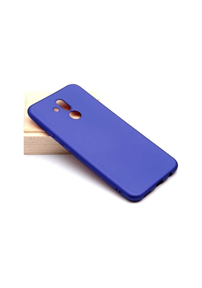 Noktaks - Huawei Uyumlu Huawei Mate 20 Lite - Kılıf Mat Renkli Esnek Premier Silikon Kapak - Saks Mavi