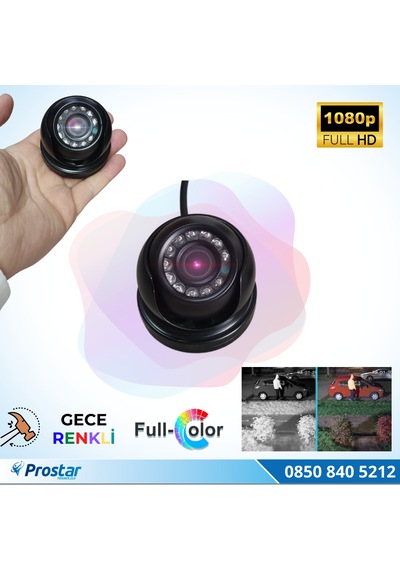 Araçlar için Mini Metal Dome 2 MP Full HD Gece Renkli Görüşlü Ka
