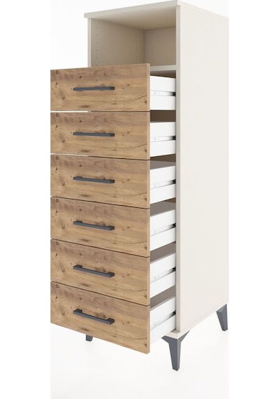 Hyperion Dolap Tek Raflı 6 Çekmeceli 44x44x134 Aytaşı-çam Aytaşı