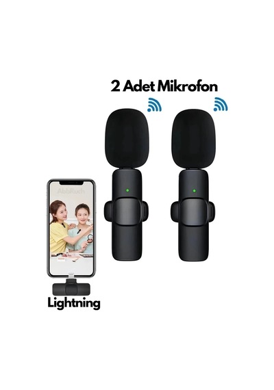 Type-c Çiftli Kablosuz Yaka Mikrofonu Seti - Youtube, Tiktok, Vlog Ve Canlı Yayınlar İçin Telefon Uyumlu Çift Mikr