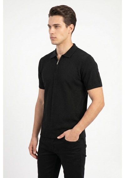 Baglan Erkek Spor Polo Yaka Triko Tişört Bgl-st05371 Siyah