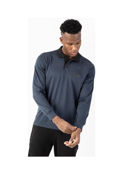 Maraton Sportswear Regular Erkek Polo Yaka Uzun Kol Basic Siyahmelanj Sweatshirt 22432-siyahmelanj