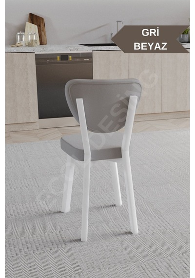 Faymend 2 Adet Elma Model Mutfak Sandalyesi Salon Sandalyesi Yemek Sandalyesi Cafe Restaurant Sandalyesi Gri