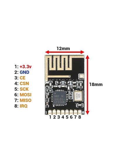 Mini Smd Nrf24L01 2.4Ghz Rf Haberleşme Modülü Kablosuz Tranceiver