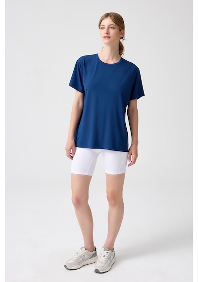 Los Ojos X Melodi Lacivert Oversize Geniş Kalıp Tişört Boyfriend T-shirt Lacivert Lacivert