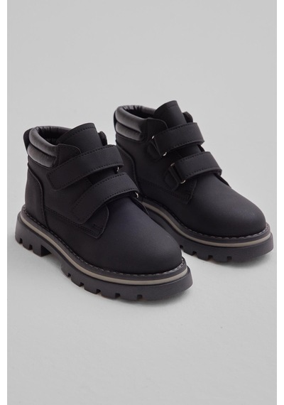 Tonny Black Kalın Termo Taban Sıcak Astarlı Çift Cırtlı Çocuk Unisex Siyah Siyah Bot Tbrzn010 Siyah Siyah