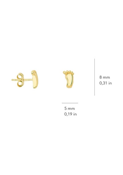 Goldkupe 14 Ayar Altın Bebek Ayak İzi Küpe 0,98 Gr-1728