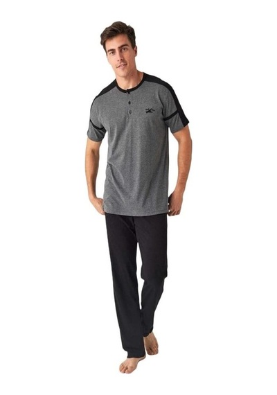 Mod Collection Sıfır Yaka Kısa Kol Erkek Pijama Takım