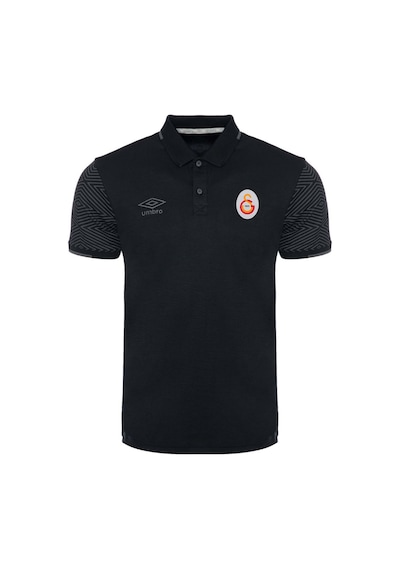 Gsstore Galatasaray Lisanslı Polo Yaka Siyah Spor T-shirt Siyah