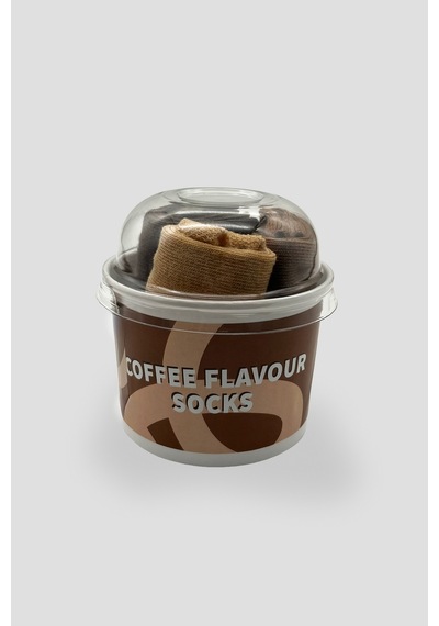 Defne Baby Cupcake Kutulu Premium Pamuklu Unisex Çocuk Patik Çorap Seti - Coffee Serisi Çok Renkli