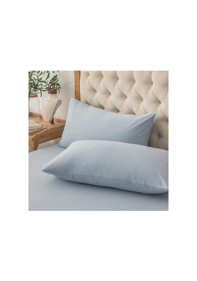 Lionas Düz Pamuklu 2'li Yastık Kılıfı 50x70 Mavi Mavi