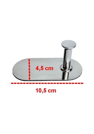 Thincal Kendinden Yapışkanlı Askılık Tekli Oval Krom 4 Lü Paket Diğer