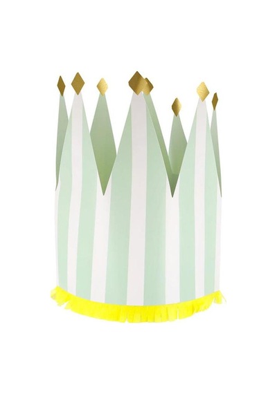 Meri Meri - Striped Party Crowns - Çizgili Parti Taçları - 8 Adet Çok Renkli