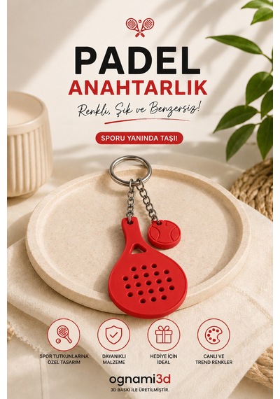 3d Baskı Padel Raketi Anahtarlık - Renk Seçenekli Mini Padel Anahtarlık 55055851