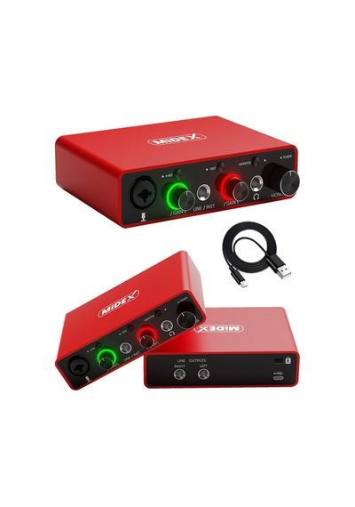 Tr Glx-700rd Usb Stüdyo Ses Kartı, 2 Giriş 2 Çıkış, 24bit/192khz