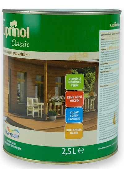 Cuprinol Vernikli Ahşap Bakım Ürünü Klasik Koyu Meşe 2,5 L