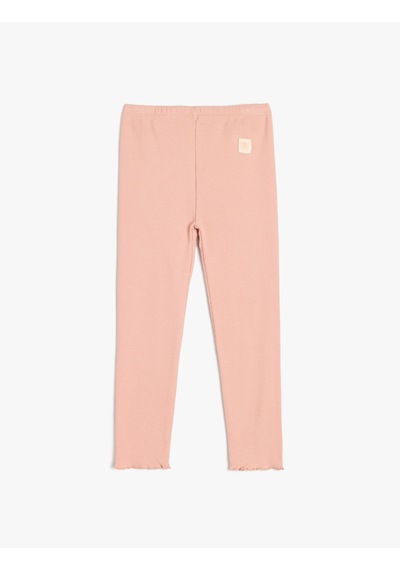 Koton Pamuklu Beli Lastikli Yüksek Belli Basic Tayt Pembe 5smg40045ak Gül