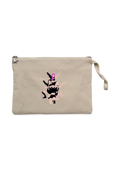 Blackpink Digital Simple Siyah Clutch Astarlı Cüzdan / El Çantası Siyah