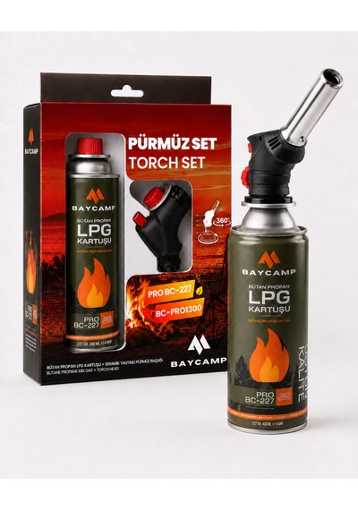 Bc-pro1300 Pürmüz Seti Seramik Yalıtımlı Pürmüz Başlığı Ve Lpg Kartuşu Siyah