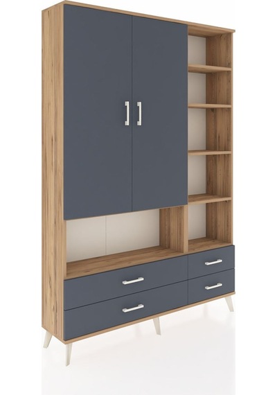 Arges Dolap 10 Raflı 4 Çekmeceli 2 Kapaklı 132x30x195 Çam-antrasit/antrasit Antrasıt/antrasıt Arges Dolap 10 Raflı 4 Çekmeceli 2 Kapaklı 132x30x195 Çam-antrasit/antrasit Antrasıt/antrasıt