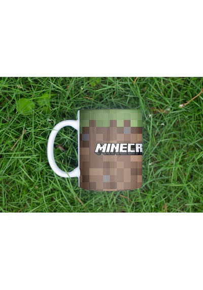 Minecraft Creeper Duvar Desenli Kupa Bardak - Üç Boyutlu Görünümlü Kabartmasız Tasarım Beyaz