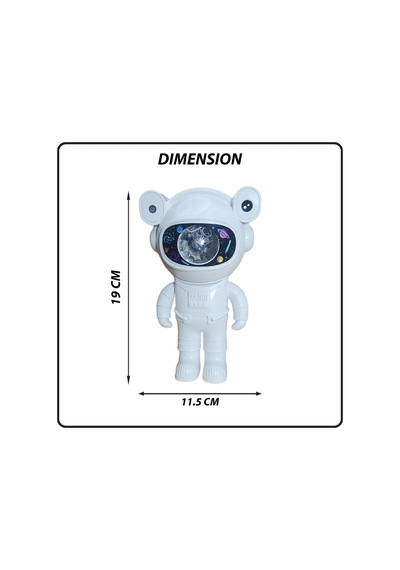 Astronaut Speaker Projector Lamp Bluetooth Speaker Stickerlı Kumandalı Astronot Model Gece Lambası Beyaz