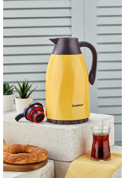 Spring 1,3 Litre Özel Cam Termos Ev Ve Piknik Termosu Sarı