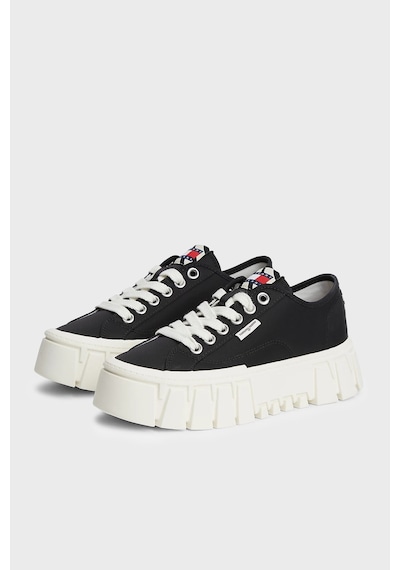 Tommy Jeans Zebra Desenli Platform Sneaker Ayakkabı Kadın Ayakkabı En0en03070 Bds Siyah