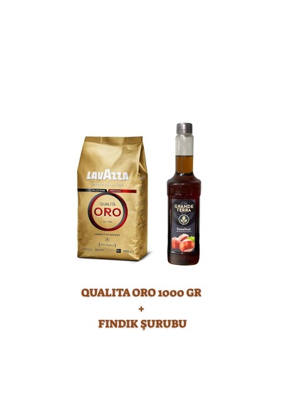 Lavazza Qualità Oro Kahve Çekirdeği 1000 Gr Ve Grande Terra Fındık Şurubu 750 Ml Seti Çekirdek