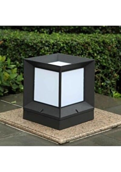 Sekizgen Led Kare Küp Dekoratif Bahçe Aydınlatma Armatürü Dış Mekan Sl 1903 Siyah