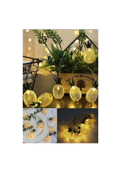 Herşeytrend 2 Metre 10 Led Pilli 2 Kademeli Ananas Led Işık Çok Renkli