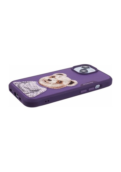 Apple Uyumlu iPhone 15 3d Kılıf Gerçek Nakış İşlemeli Fashion Pet Ayıcıklı Lüks Silikon, Kamera Korumalı Mor Apple Uyumlu iPhone 15 3d Kılıf Gerçek Nakış İşlemeli Fashion Pet Ayıcıklı Lüks Silikon, Kamera Korumalı Mor