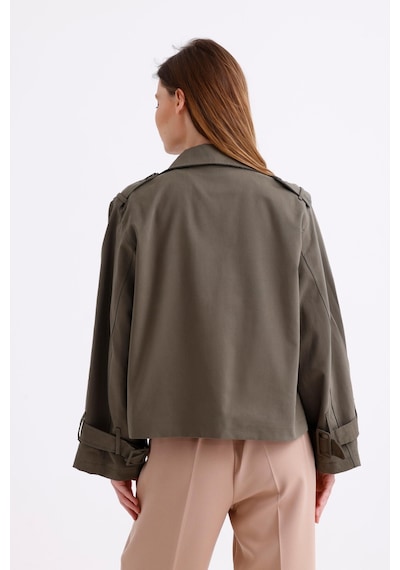 Pastelastore %100 Pamuk Gabardin Astarlı Oversize Geniş Kalıp Kadın Crop Kısa Trençkot 1122 Haki Pastelastore %100 Pamuk Gabardin Astarlı Oversize Geniş Kalıp Kadın Crop Kısa Trençkot 1122 Haki