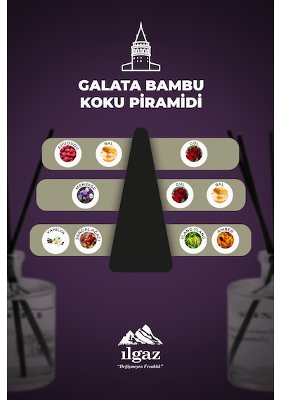 Galata Kulesi Bambu Çubuklu Oda Kokusu Türkiye Serisi Amber - Vanilya 500 ML